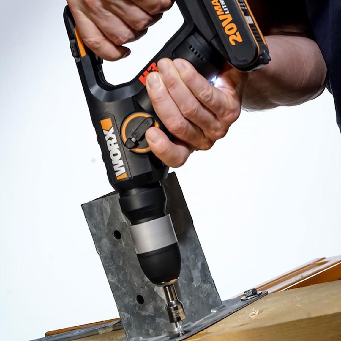 Worx WX394.3 20Volt 2.0Ah. Li-ion 1.5J Profesyonel SDS-Plus Pnömatik Şarjlı Matkap + 9 Adet Uç + Mandren_8