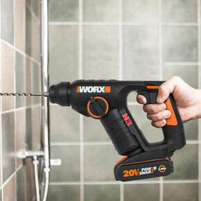 Worx WX394.3 20Volt 2.0Ah. Li-ion 1.5J Profesyonel SDS-Plus Pnömatik Şarjlı Matkap + 9 Adet Uç + Mandren_2