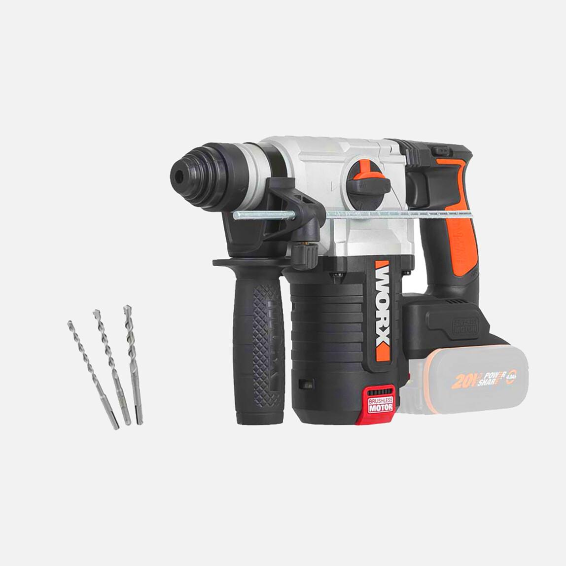 Worx WX380.9 20Volt 2.2J Profesyonel SDS-Plus Pnömatik Kırıcı/Delici (Akü Dahil Değildir)_1