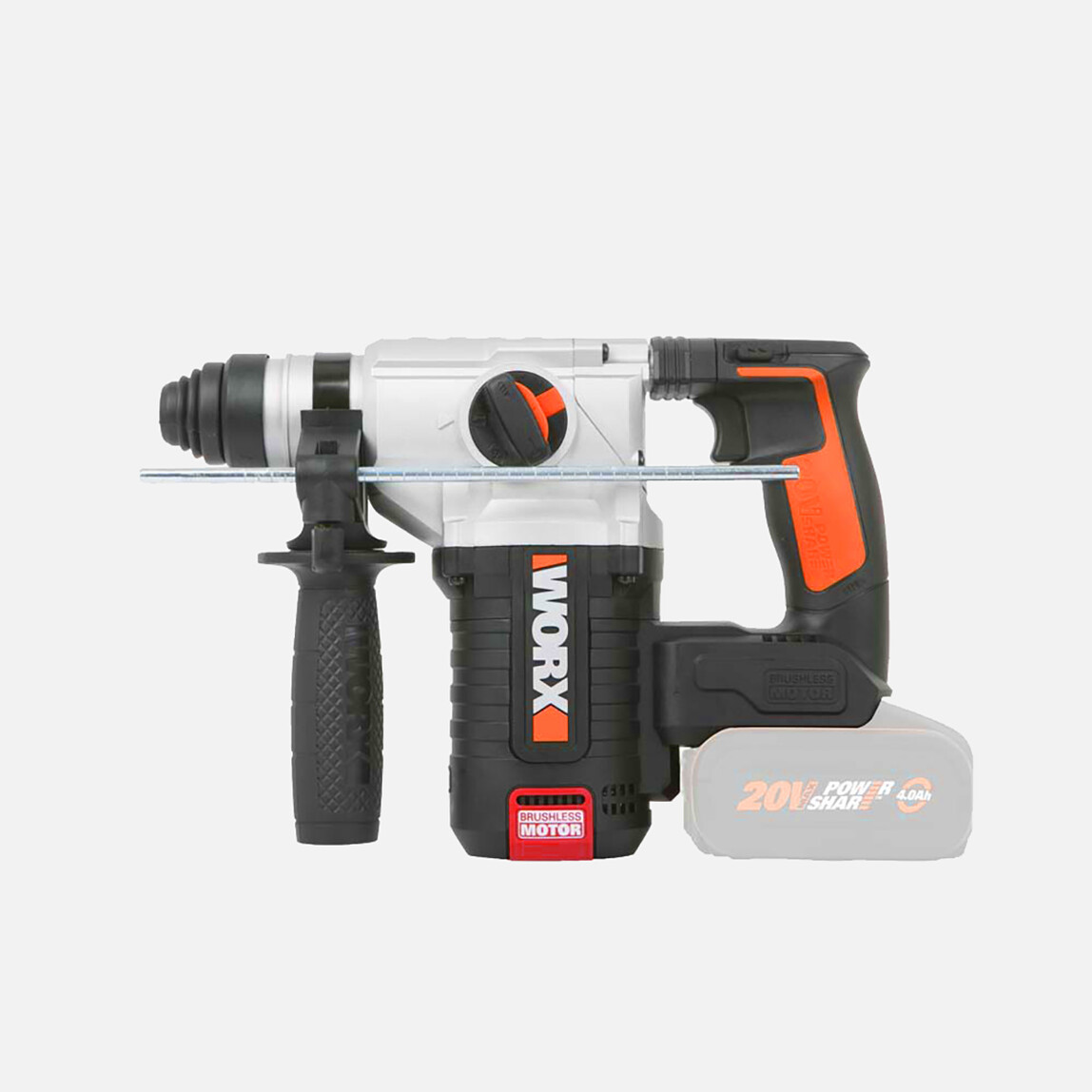 Worx WX380.9 20Volt 2.2J Profesyonel SDS-Plus Pnömatik Kırıcı/Delici (Akü Dahil Değildir)_0