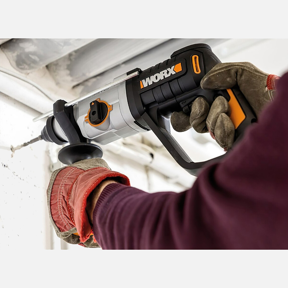    Worx WX339 800Watt 2.5J Profesyonel SDS-Plus Kırıcı/Delici + 4 Adet Uç  