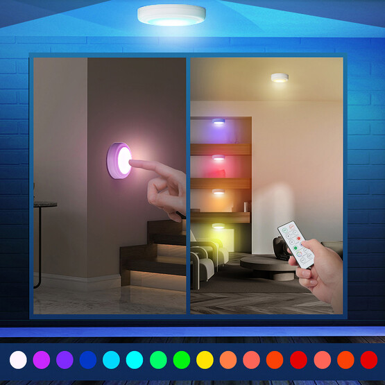 Kumandalı Pilli 2'li Sıva Üstü Led Spot