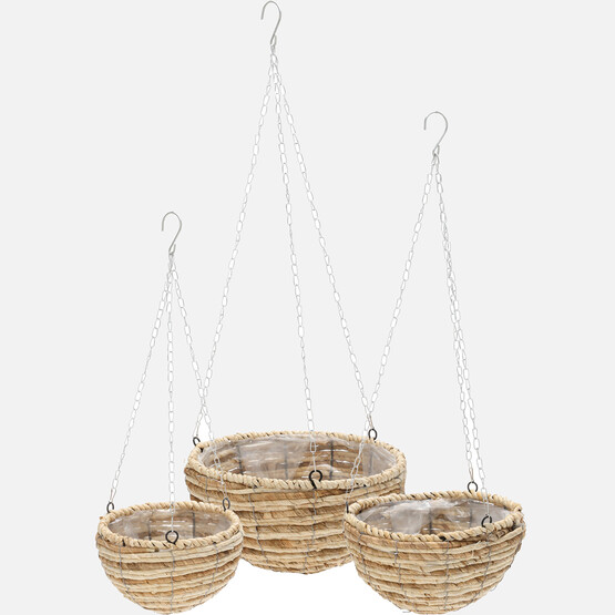 Dekoratif Askılı Hasır Saksı 25 cm 