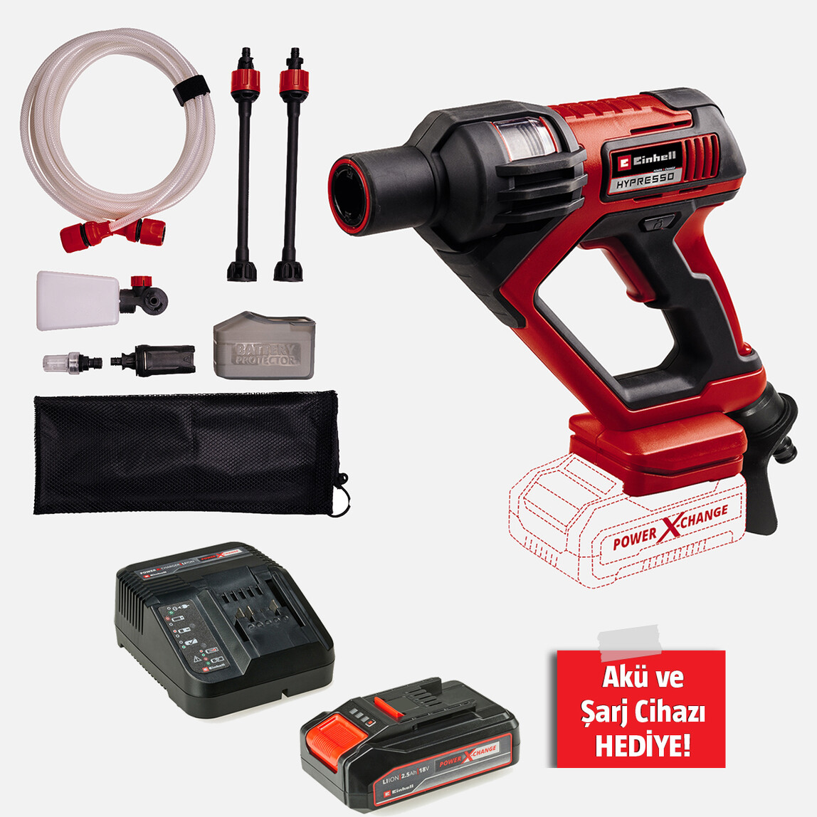    Einhell HYPRESSO 18/24 Li - Solo Akülü Basınçlı Yıkama Tabancası 