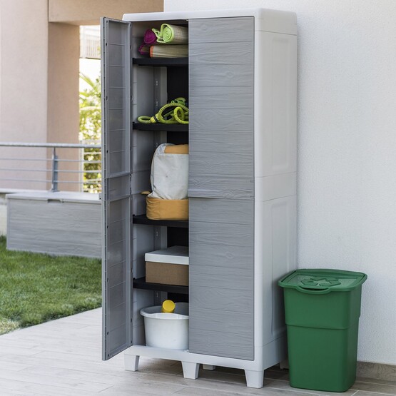 Toomax Woody's XL 4 Raflı Plastik Dolap Antrasit 