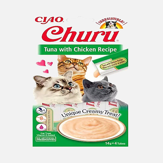Ciao Churu Cream Ton Balıklı ve Tavuklu Kedi Ödül Kreması 4x14gr
