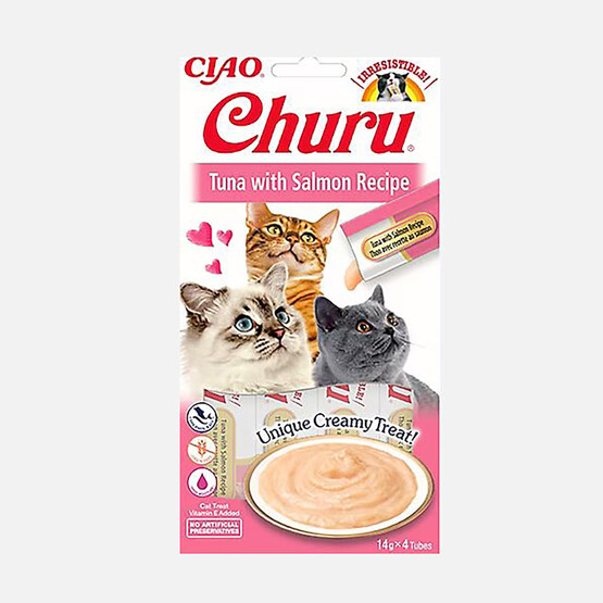 Ciao Churu Cream Ton Balıklı ve Somonlu Kedi Ödül Kreması 4x14gr