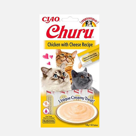 Ciao Churu Cream Tavuklu ve Peynirli Kedi Ödül Kreması 4x14gr