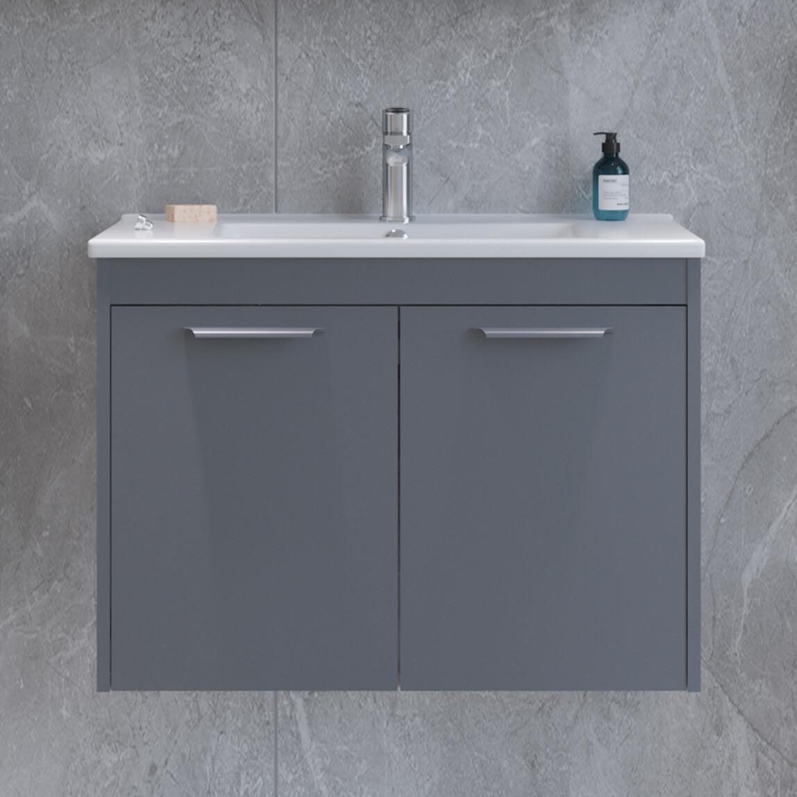    Bonitobagno Coste 85 cm Banyo Dolabı Alt Modül Antrasit 