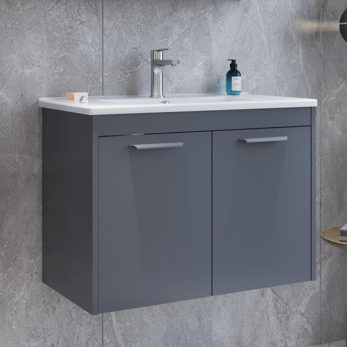    Bonitobagno Coste 85 cm Banyo Dolabı Alt Modül Antrasit 