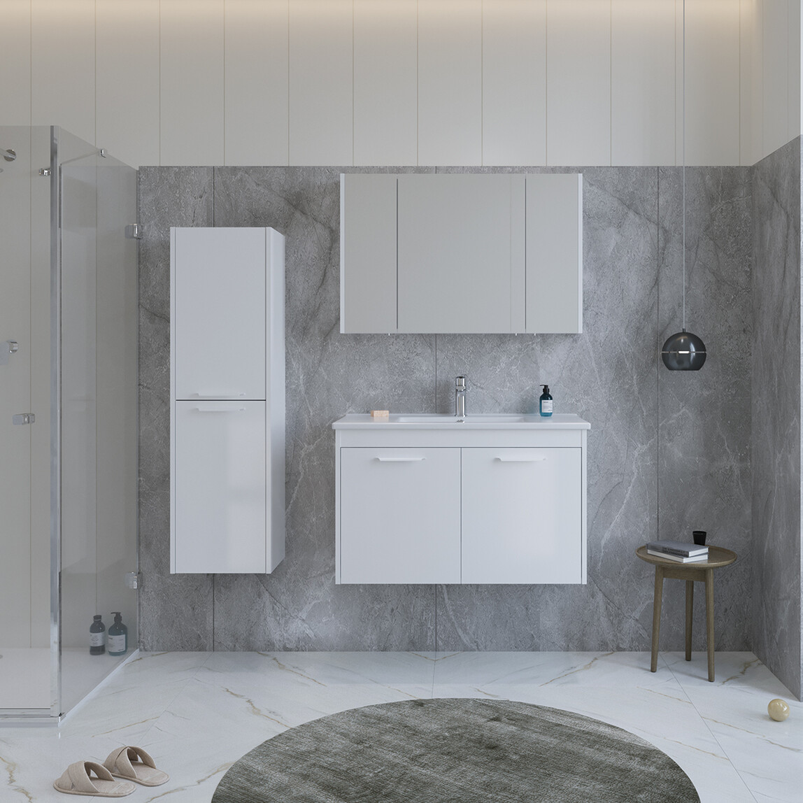    Bonitobagno Coste 100 cm Banyo Dolabı Alt Modül Beyaz 