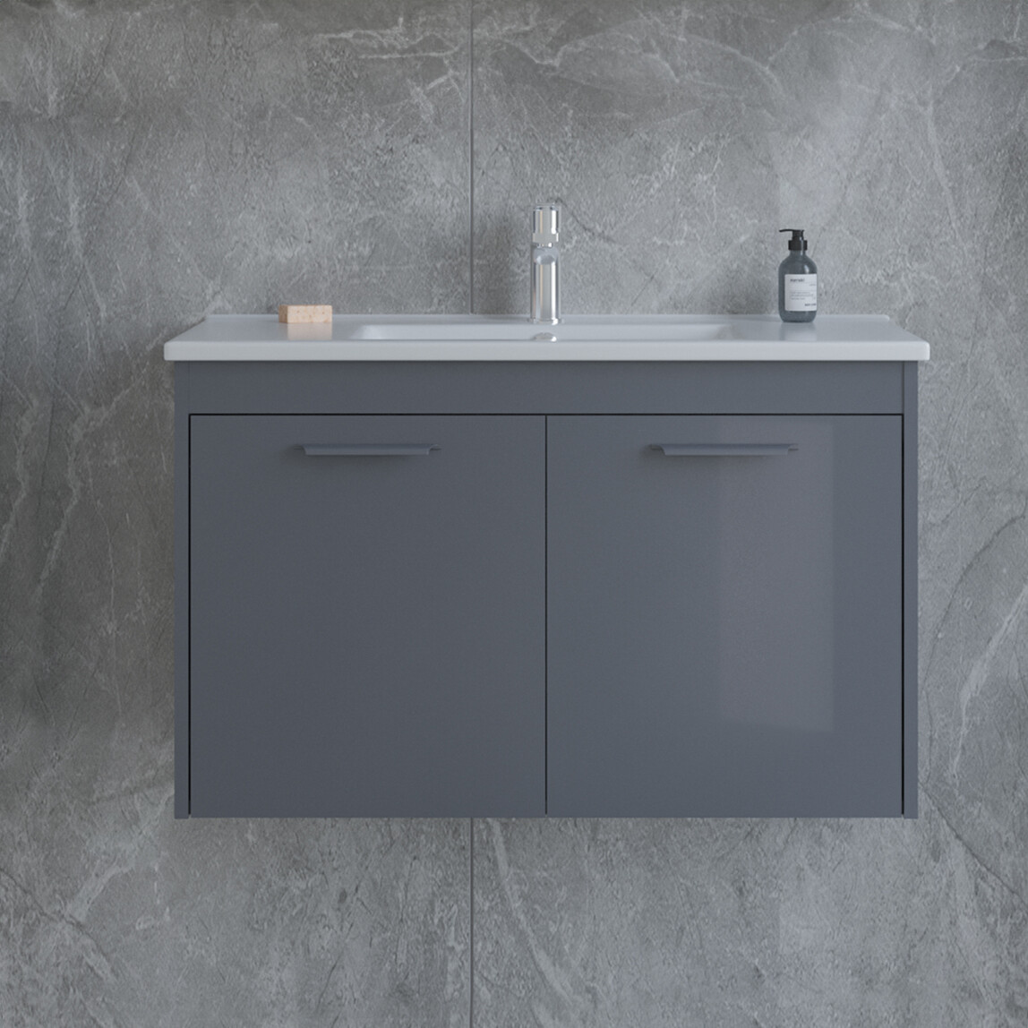    Bonitobagno Coste 100 cm Banyo Dolabı Alt Modül Antrasit 