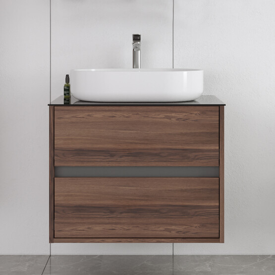 Bonitobagno Alberi Navaro 70 cm Banyo Dolabı Alt Modül Ceviz