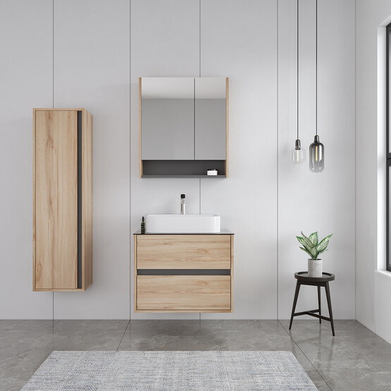 Bonitobagno Alberi Legnano 70 cm Banyo Dolabı Alt Modül Açık Ceviz