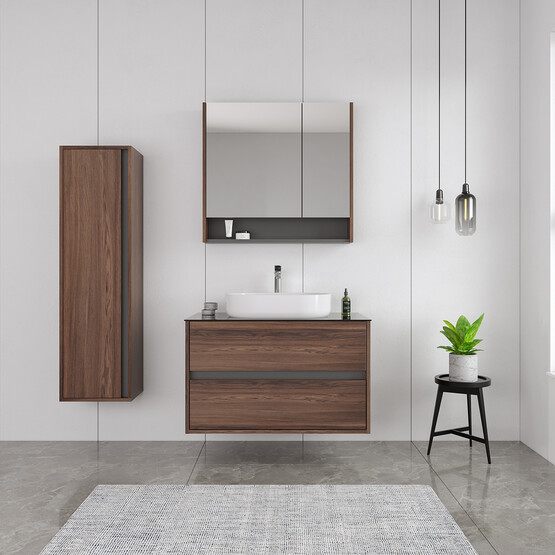 Bonitobagno Alberi Navaro 90 cm Banyo Dolabı Alt Modül Ceviz