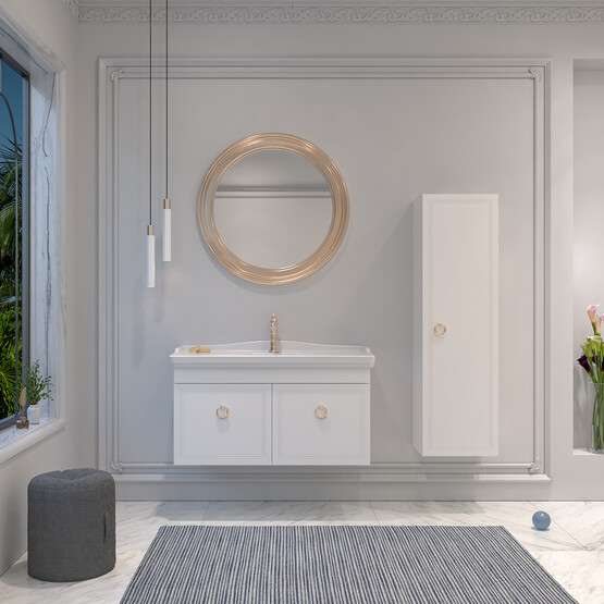 Bonitobagno Livorno 85 cm Banyo Dolabı Alt Modül Beyaz