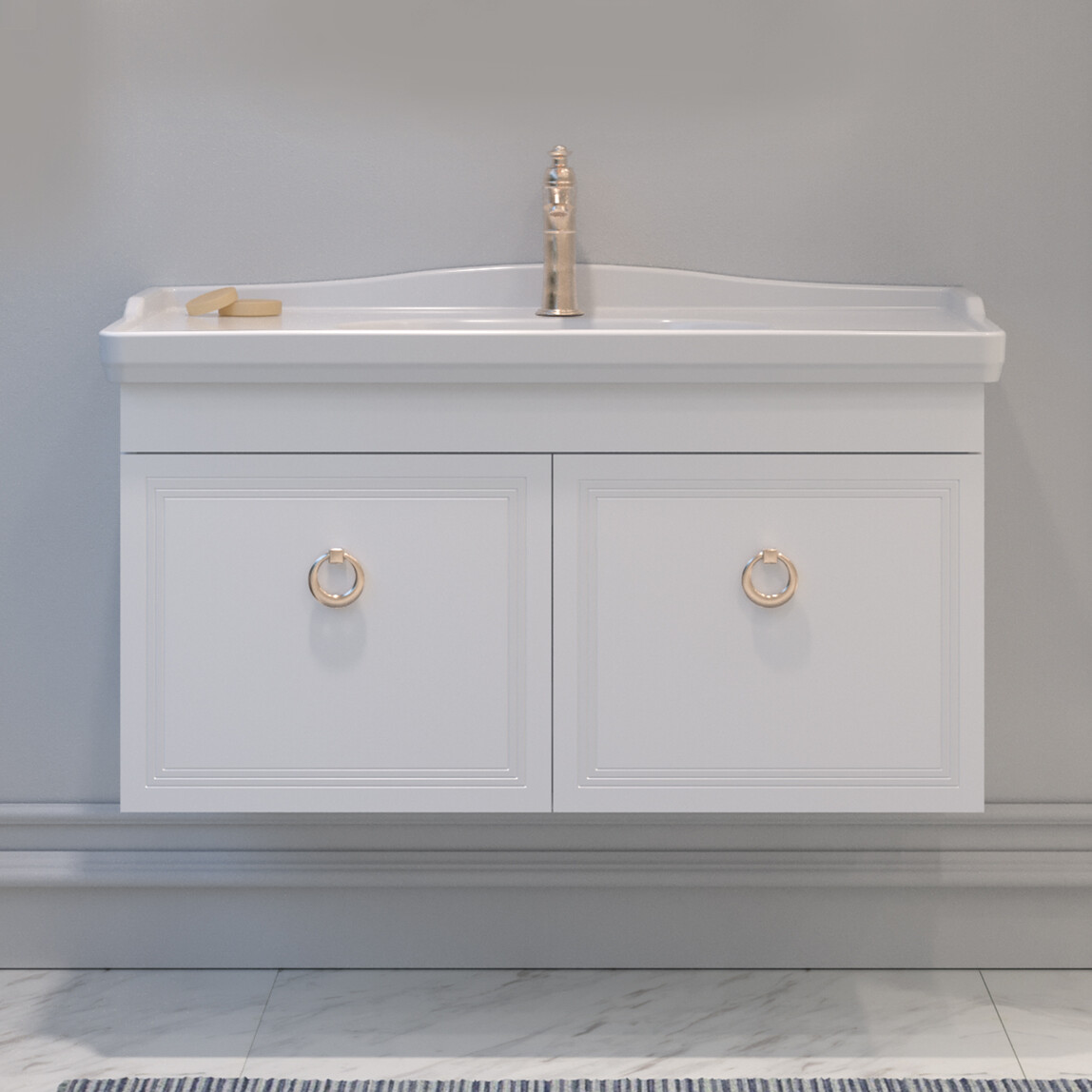    Bonitobagno Livorno 105 cm Banyo Dolabı Alt Modül Beyaz 