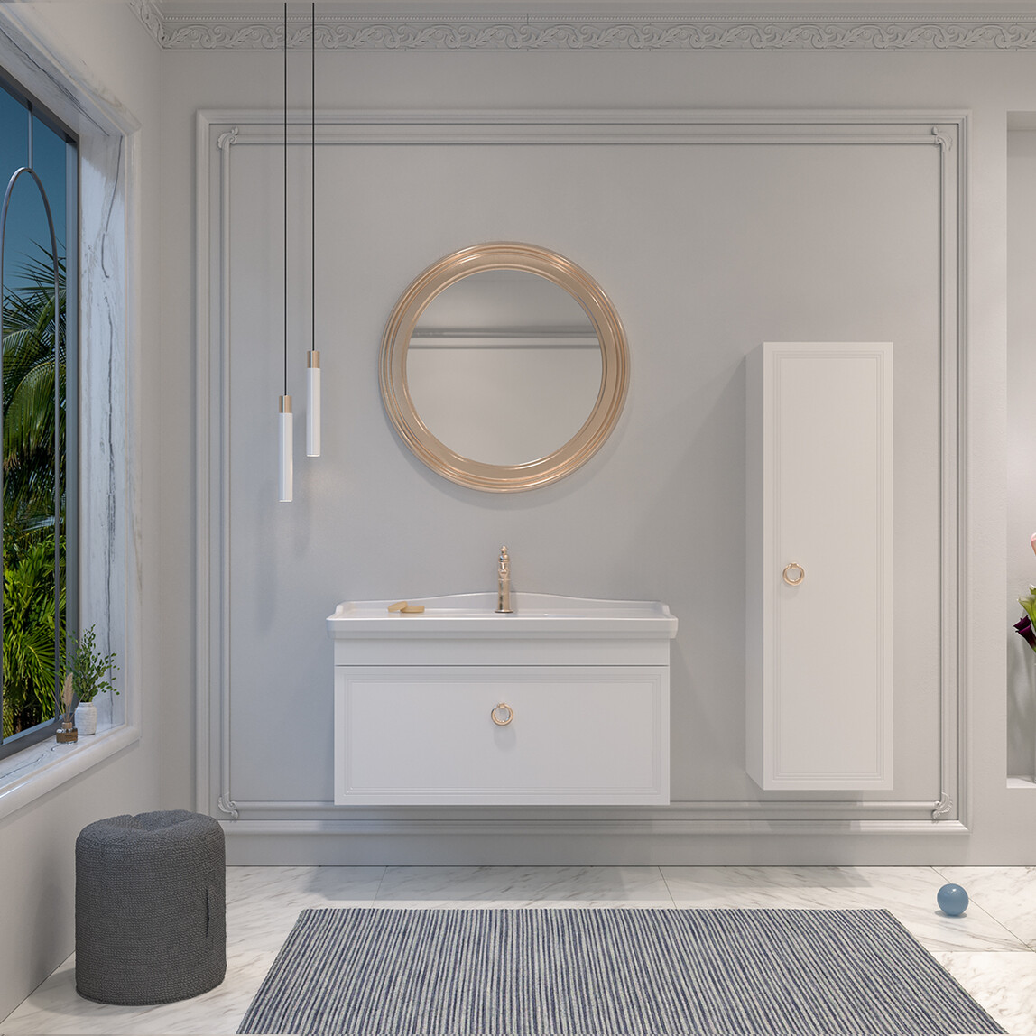    Bonitobagno Livorno 105 cm Banyo Dolabı Alt Modül Beyaz 