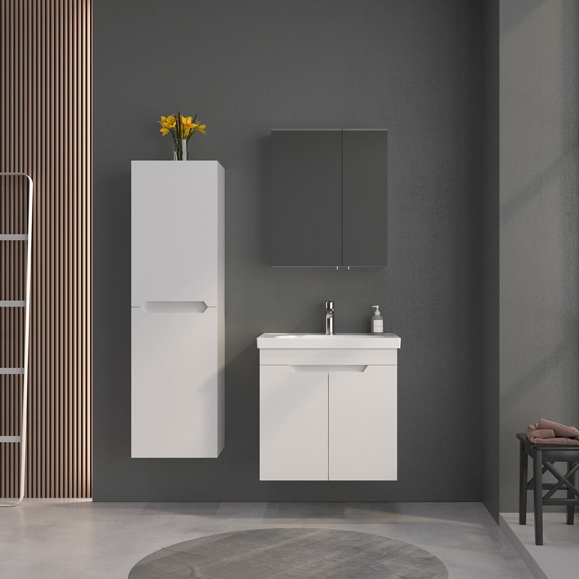    Bonitobagno Rita 65 cm Banyo Dolabı Alt Modül Beyaz 