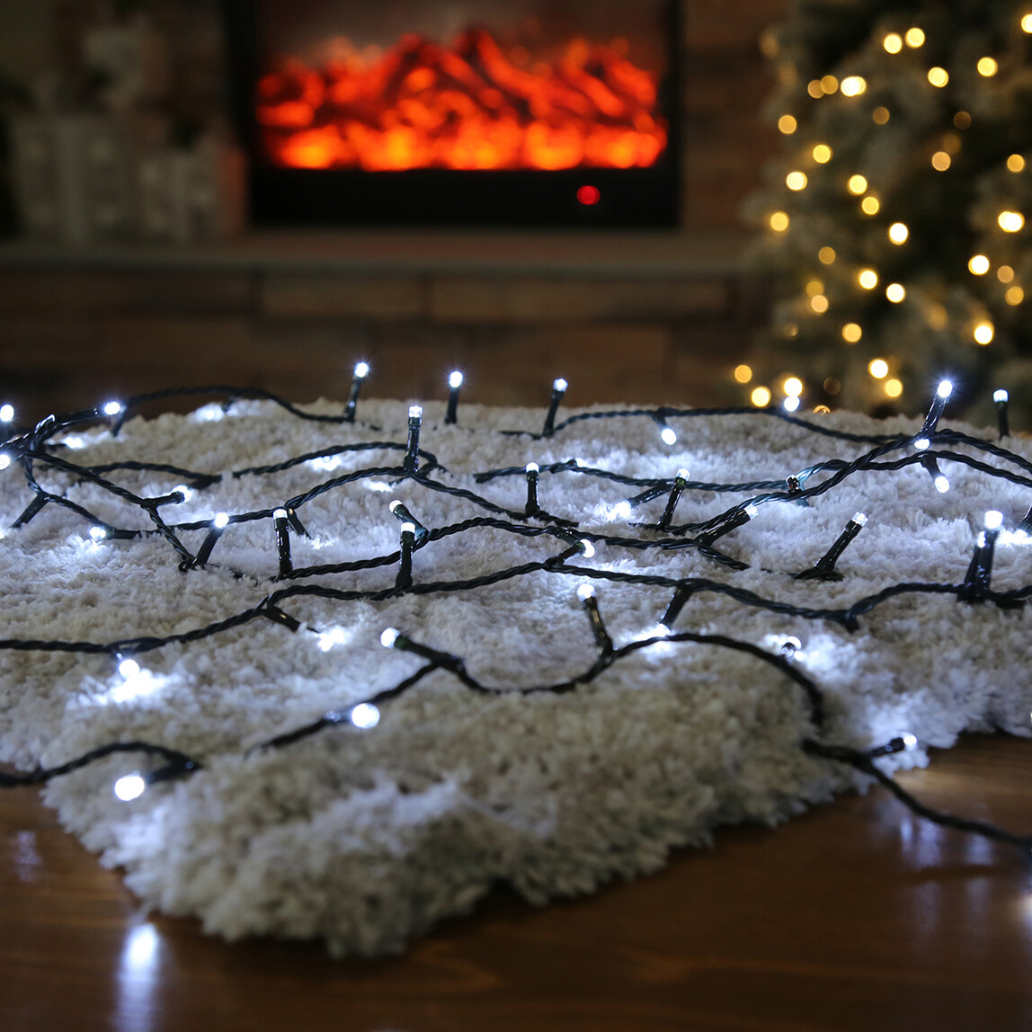    Dekoratif 100 Led 10 Metre Ip44 Işık Zinciri Beyaz 