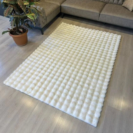 Crea Krem Mantar Post Ebatlı Halı 80x150 cm