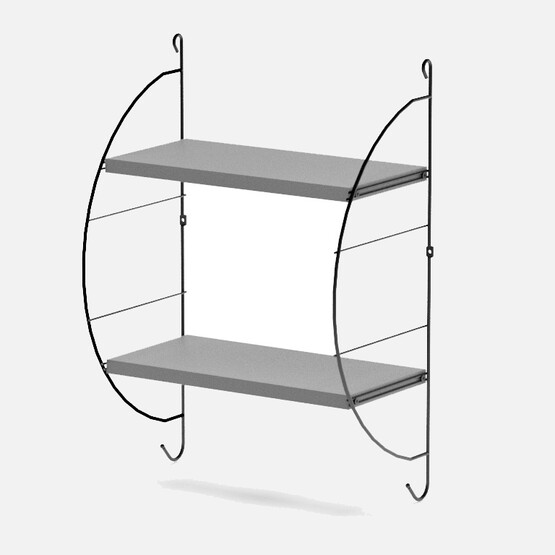 Suntel 2 Katlı Demonte Organizer Raf Siyah 