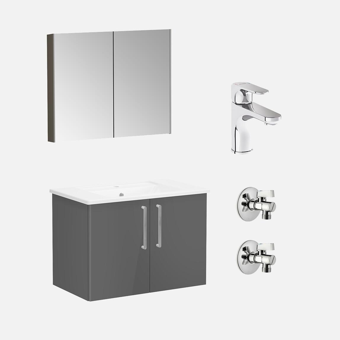    Ora Set Banyo Dolabı 80cm Antrasit 