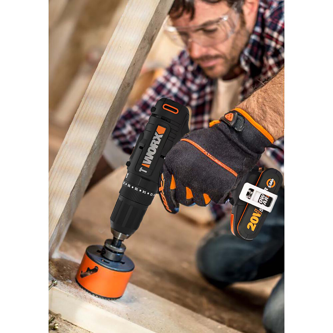 Worx WX370.9 20Volt Profesyonel Şarjlı Darbeli Matkap (Akü Dahil Değildir)_2