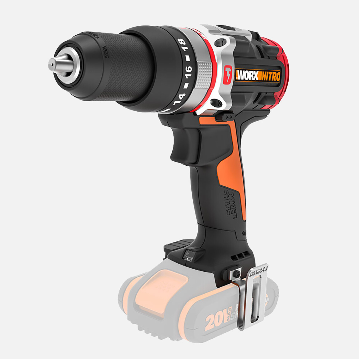 Worx WX354.9 20Volt Kömürsüz Profesyonel Darbeli Şarjlı Matkap (Akü Dahil Değildir)_1