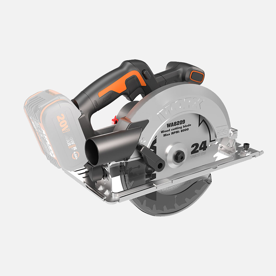 Worx WX520.9 20Volt 190mm Kömürsüz Profesyonel Şarjlı Daire Testere (Akü Dahil Değildir)_0