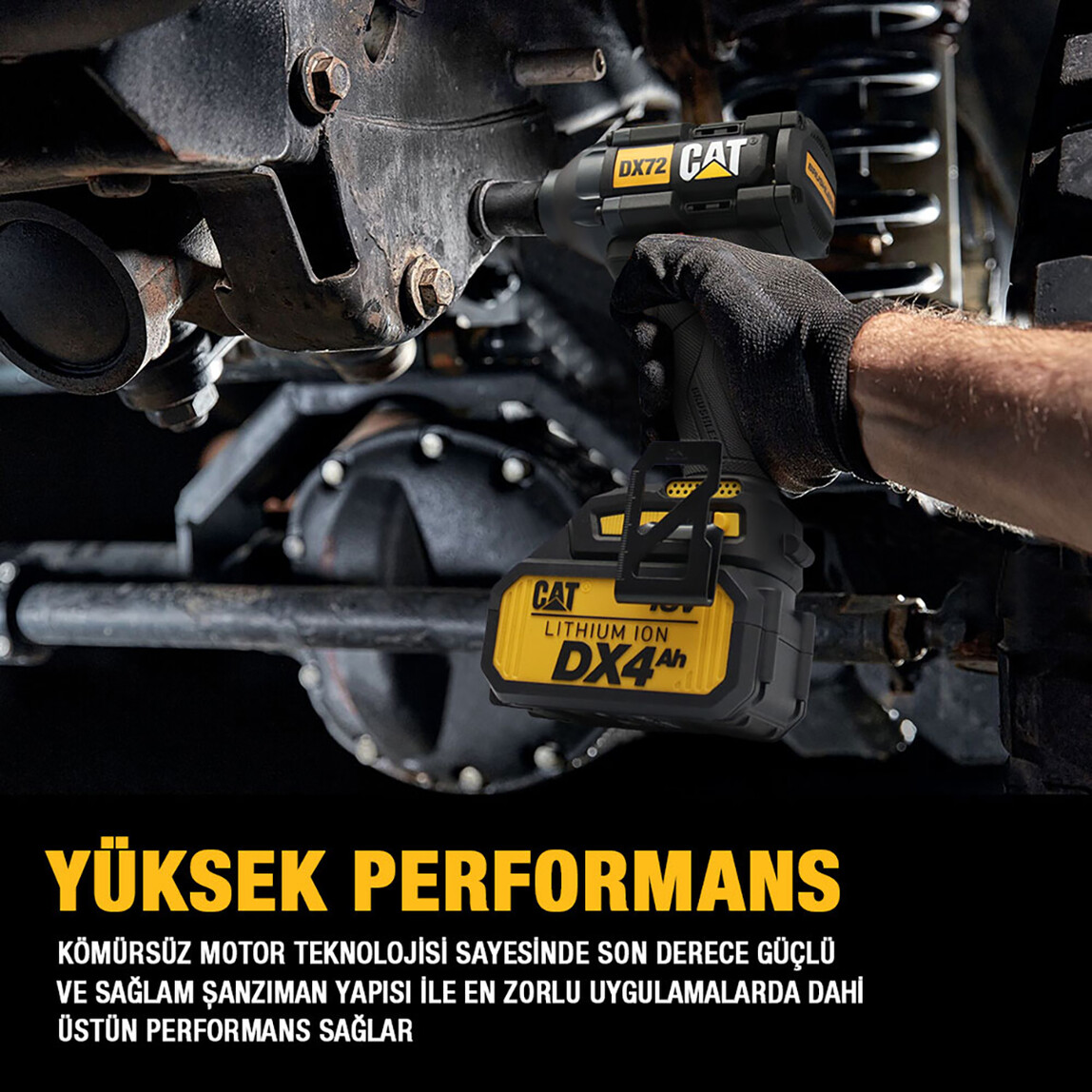    CAT DX72B 18Volt 350Nm Kömürsüz Profesyonel Şarjlı Somun Sıkma(Akü ve Şarj Cihazı Dahil Değildir.) 