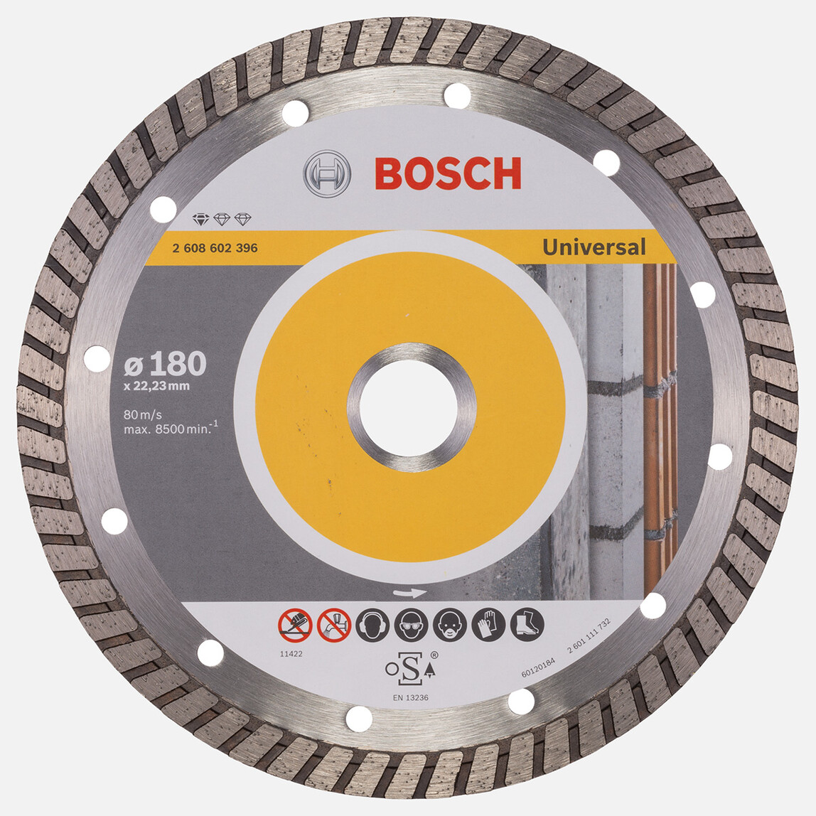    Bosch Standard Seri Genel Yapı Malzemeleri İçin Turbo Segmanlı Elmas Kesme Diski 180 mm 