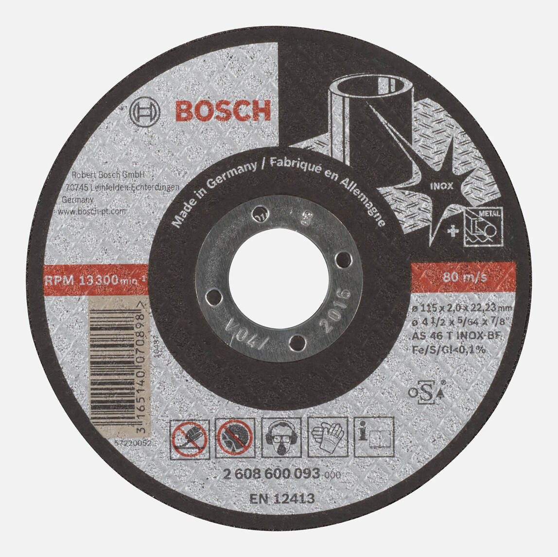    Bosch 115x2,0 mm Expert Serisi Düz Inox (Paslanmaz Çelik) Kesme Diski (Taş) 