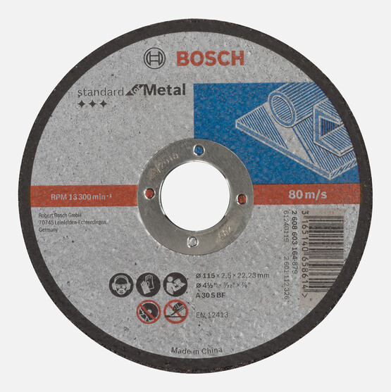 Bosch 115x2,5 mm Standard Seri Düz Metal Kesme Diski (Taş)