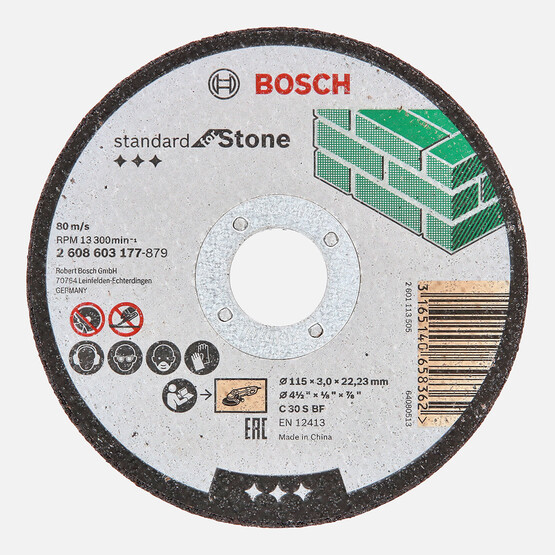 Bosch 115x3,0 mm Standard Seri Düz Taş Kesme Diski (Taş)