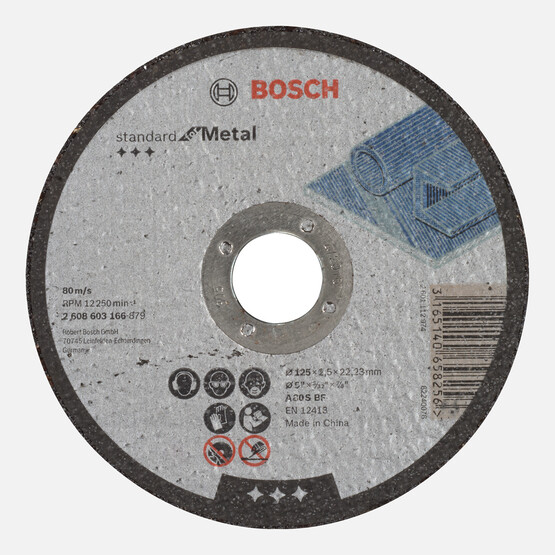 Bosch 125x2,5 mm Standard Seri Düz Metal Kesme Diski (Taş)