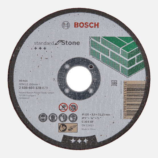 Bosch 125x3,0 mm Standard Seri Düz Taş Kesme Diski (Taş)