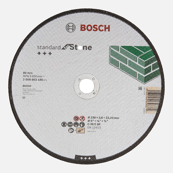 Bosch 230x3,0 mm Standard Seri Düz Taş Kesme Diski (Taş)