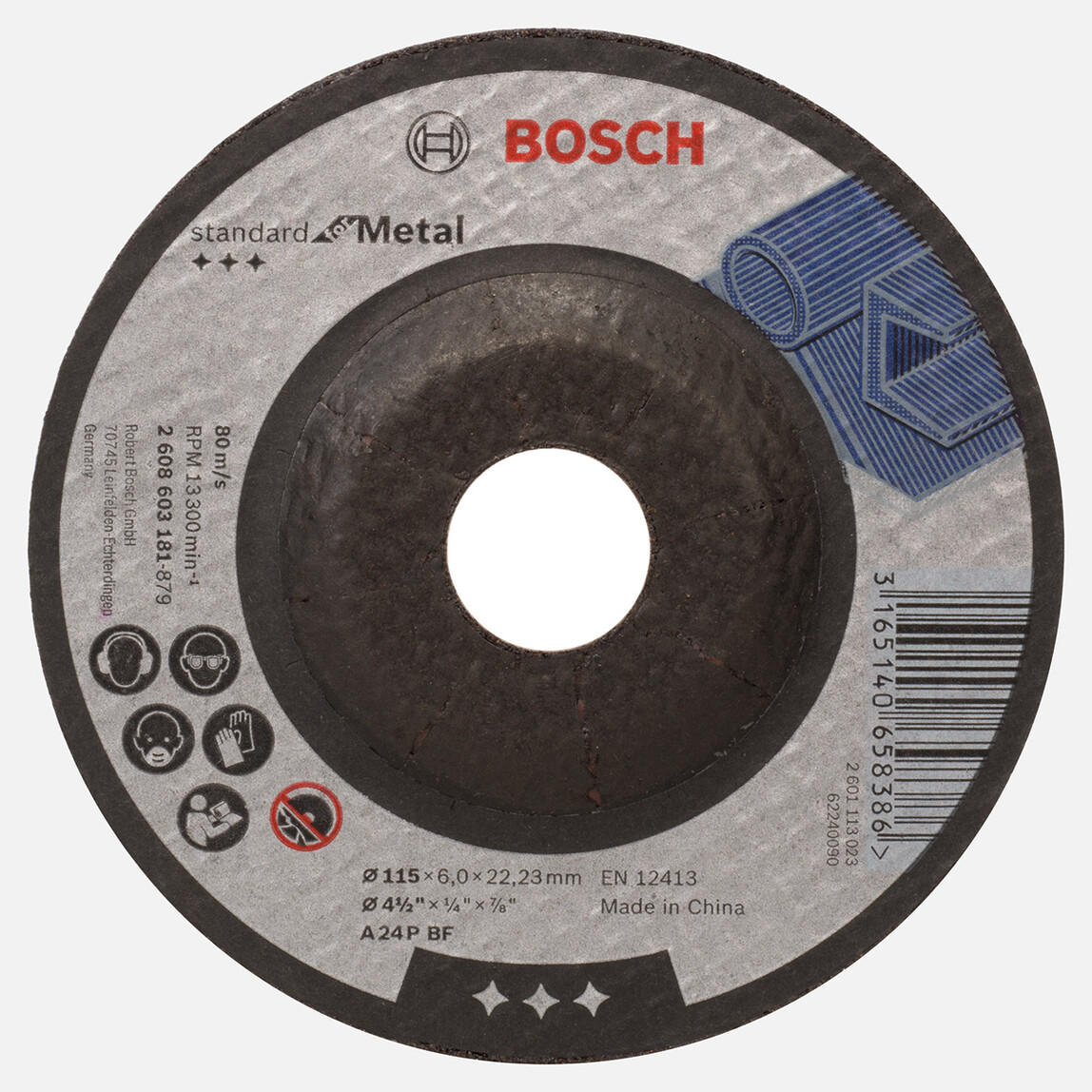 Bosch 115x6,0 mm Standard Seri Bombeli Metal Taşlama Diski (Taş)_0