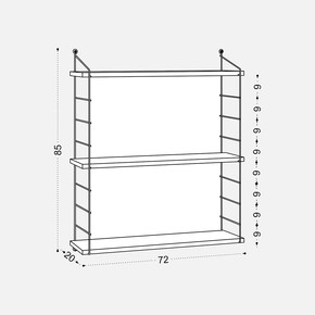 Endpa Armoni 3 Raflı Set 20x72 cm Siyah_1