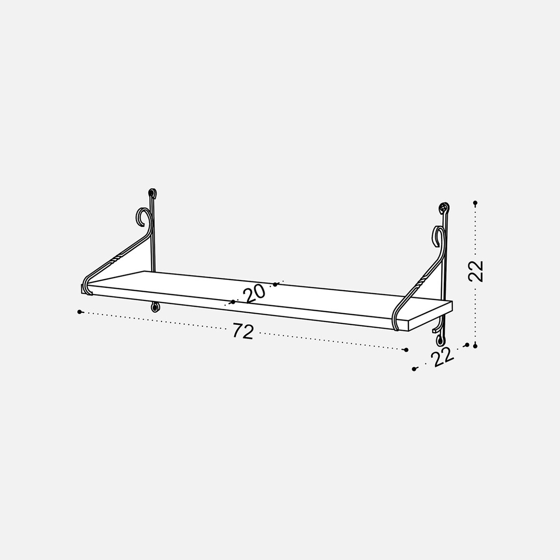    Endpa Seramoni 1 Raflı Set 20x72 cm Siyah 