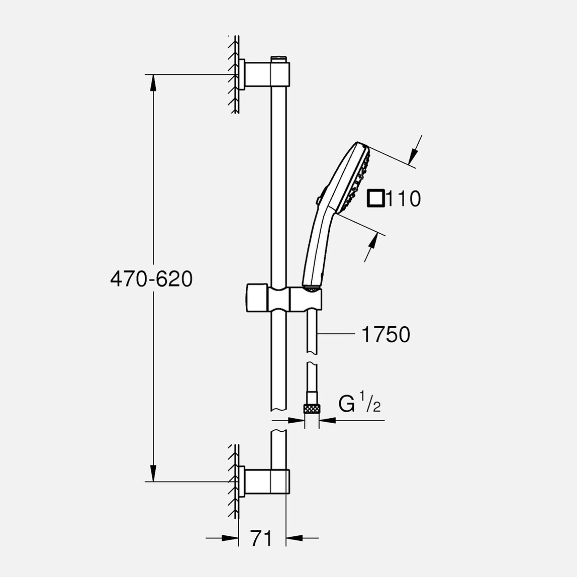 Grohe Vitalio Comfort 110 3 Fonksiyonlu Sürgülü Duş Seti_5