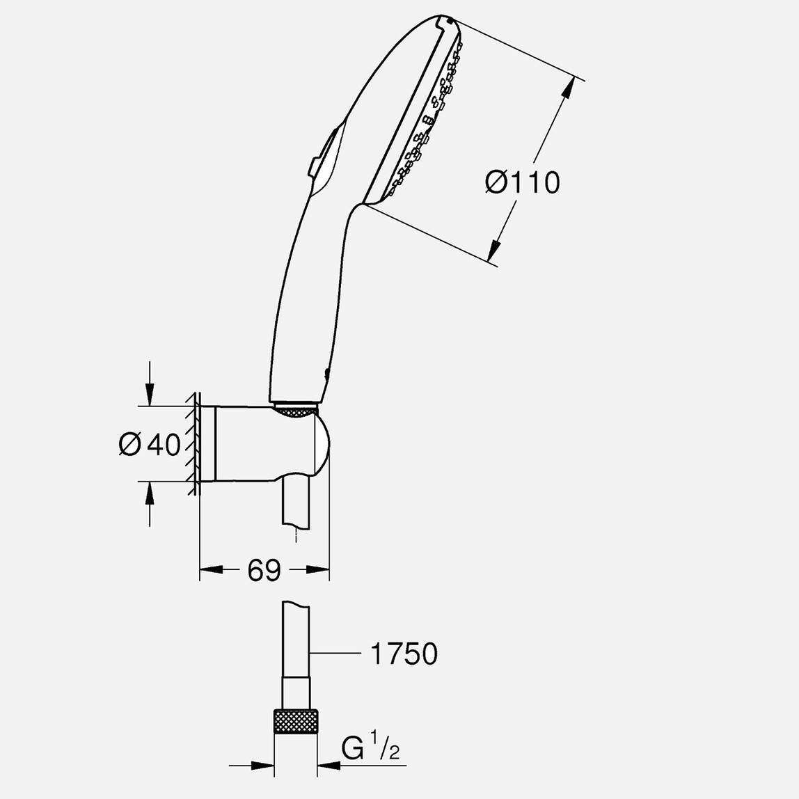    Grohe Vitalio Start 3 Fonksiyonlu El Duşu Seti 