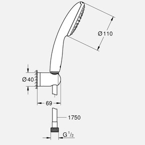 Grohe Vitalio Start 110 1 Fonksiyonlu El Duşu Seti_2