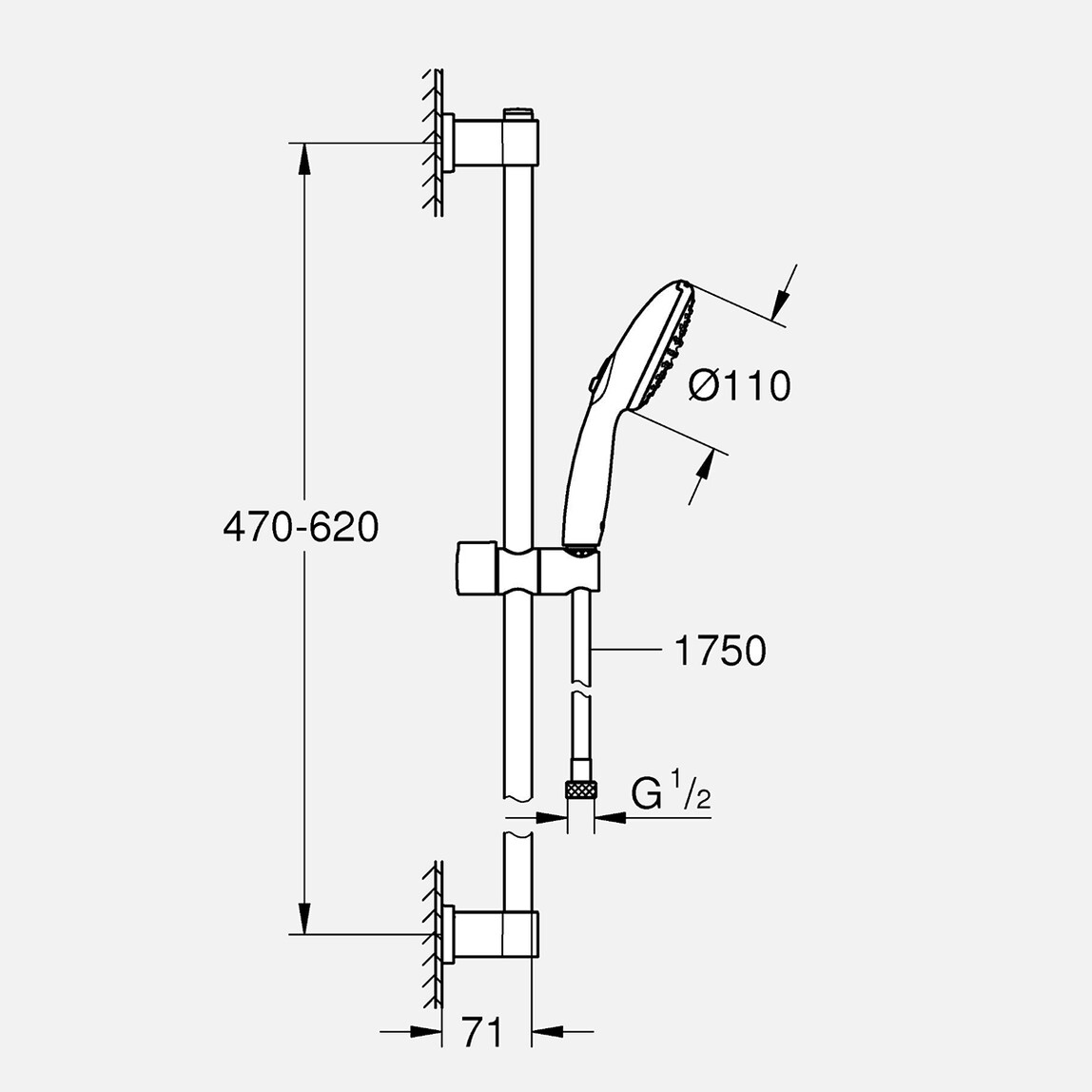 Grohe Vitalio Start 110 2 Fonksiyonlu Sürgülü Duş Seti_4