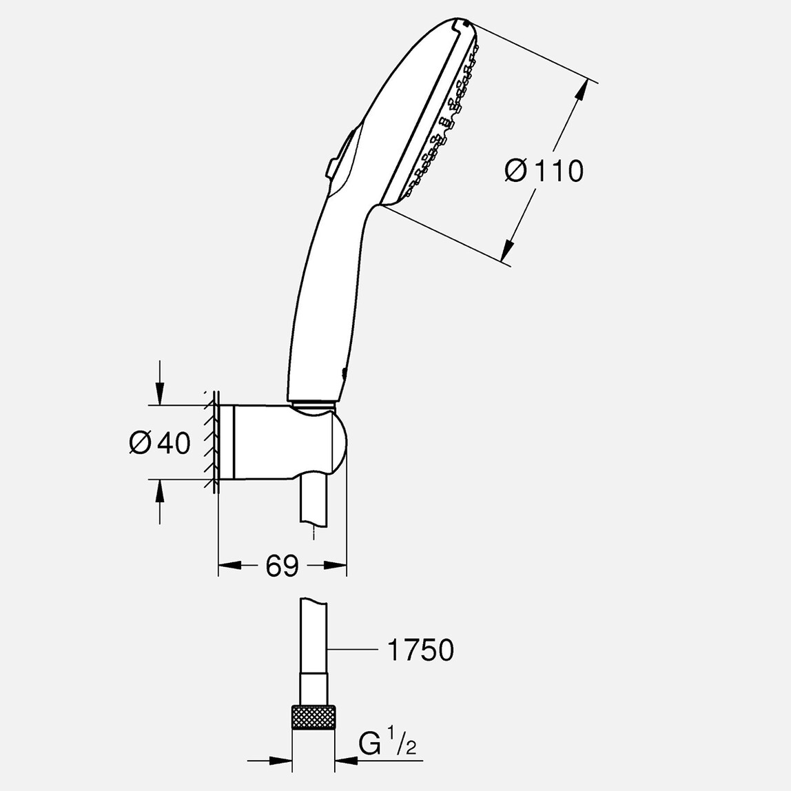    Grohe Vitalio Start 110 2 Fonksiyonlu El Duşu Seti 