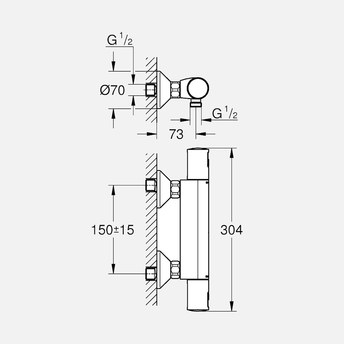 Grohe Precision Start Siyah Termostatik Duş Bataryası_2