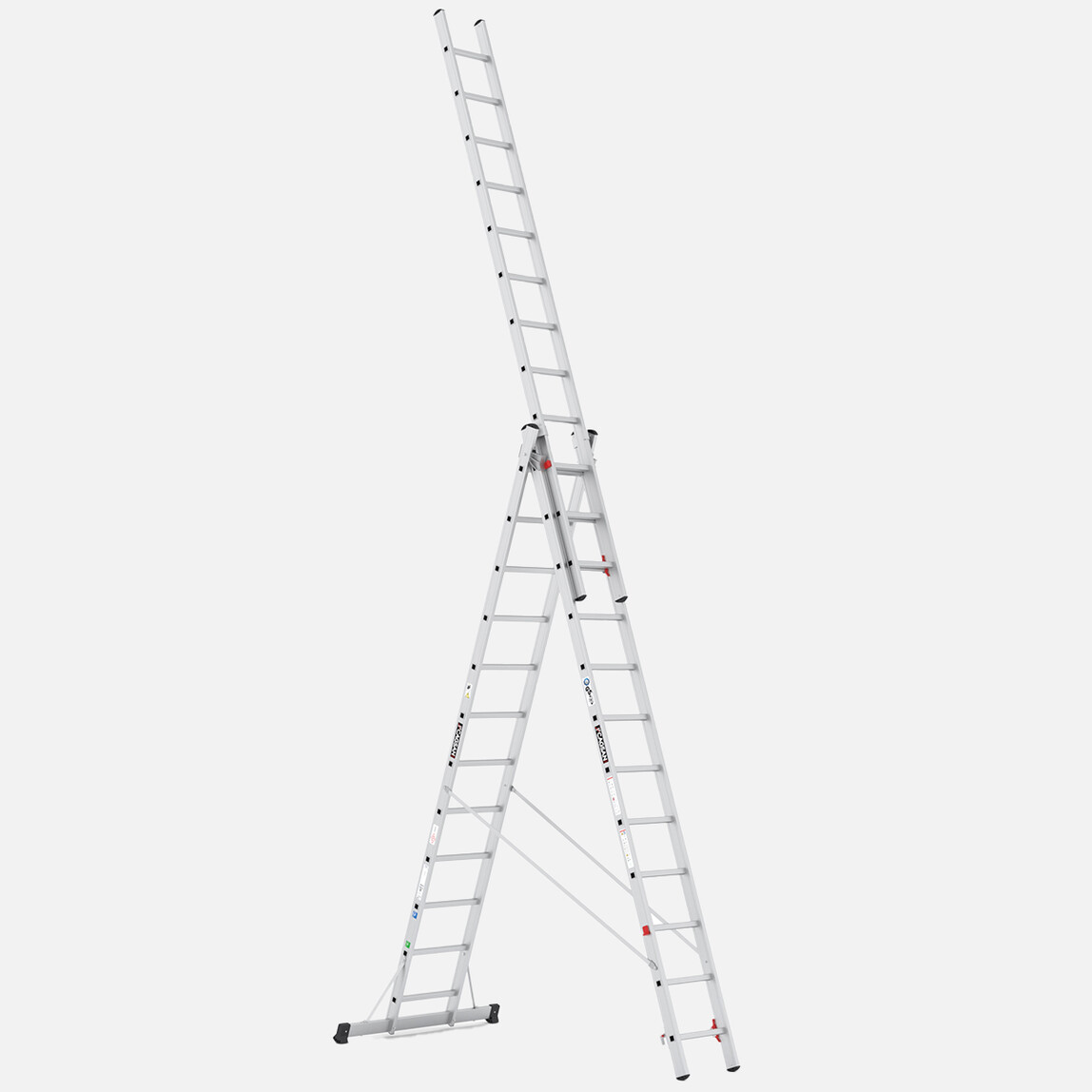    Çağsan 3x12 Basamaklı Triocombi 3 Parça Çok Amaçlı Alüminyum Merdiven 