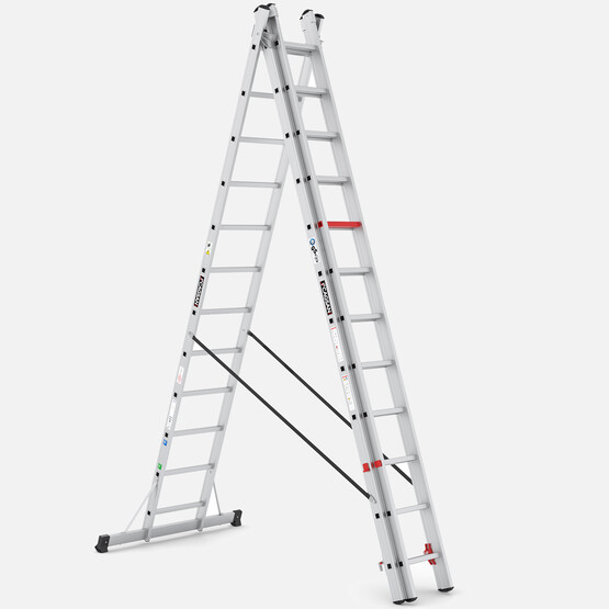 Çağsan 3x12 Basamaklı Triocombi 3 Parça Çok Amaçlı Alüminyum Merdiven