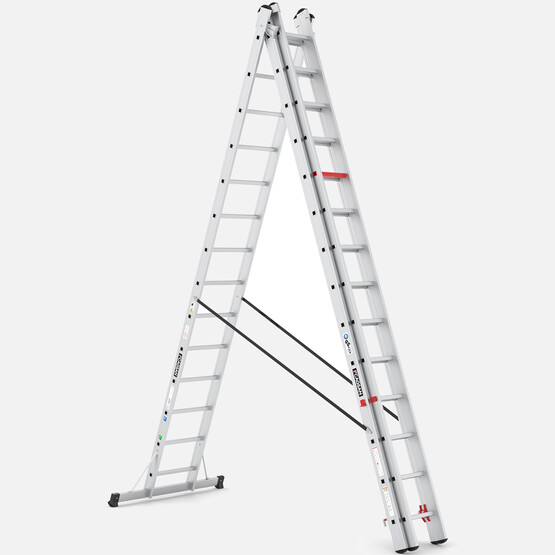 Çağsan 3x14 Basamaklı Triocombi 3 Parça Çok Amaçlı Alüminyum Merdiven
